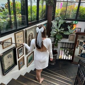 Bridal hair bow. Worn once - super cute!